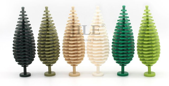 jile MOC 3778 Anlage Baum Zypresse Bausteine, 3-teiliges Set, Natur, Grün - Bild 1