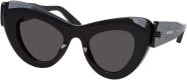 Balenciaga BB 0204S Sonnenbrille Cat Eye, Vollrand, Plastic, Damen, black grey - Bild 1