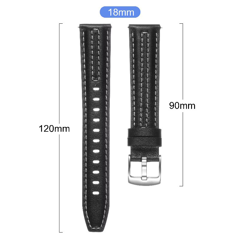 CAOWTAN Uhrenarmband Leder, Schwarz, Unisex - Bild 3