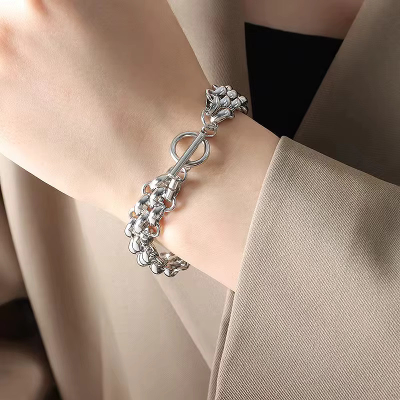 EILIECK Schmuck-Set, Halskette und Armband, Edelstahl, Silber, Damen - Bild 4