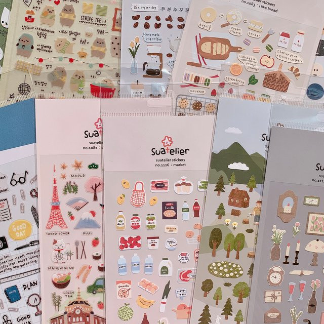 Suatelier Kawaii Sticker Set für Scrapbooking und DIY Journaling in Multicolour - Bild 1