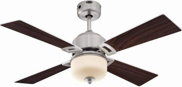WESTINGHOUSE Deckenventilator Athena mit LED Beleuchtung und Fernbedienung, Silber Matt, Durchmesser: 105 cm - Bild 1