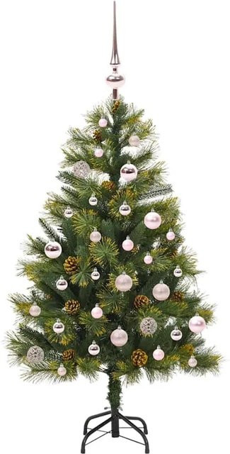 vidaXL Künstlicher Weihnachtsbaum mit Tannenzapfen in Grün, Höhe: 150 cm - Bild 1
