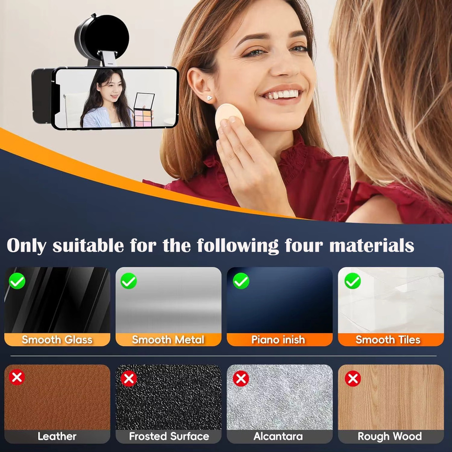 DUTRIEUX Magnetische Handyhalterung und Memotafel in Schwarz mit 360 Grad Drehung und einziehbarer Saugnapf für Monitor, Schreibtisch und Auto - Bild 5