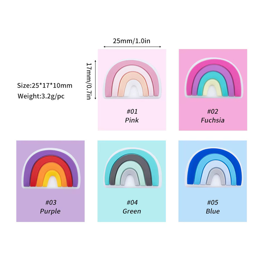 sunrony Fokus Perlen Regenbogen Silikon, Schmuckzubehör - Bild 2