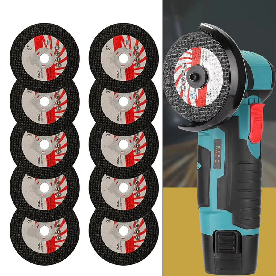 Vibratite Mini Trennscheiben Set 10 Stück, Durchmesser: 75 mm, Schwarz, zum Schneiden und Schleifen von Metall und Holz für Winkelschleifer - Bild 2
