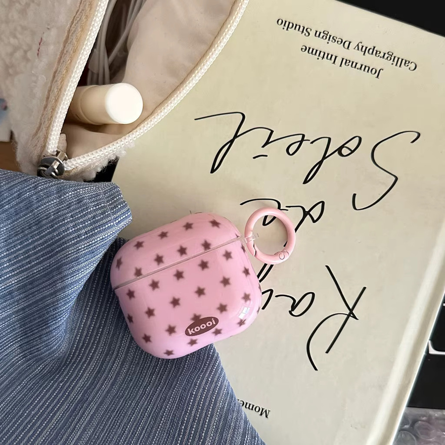 Schutzhülle mit Sternen-Design für Apple AirPods 1, 2, 3, 4 und Pro 2/3 in Pink - Bild 2