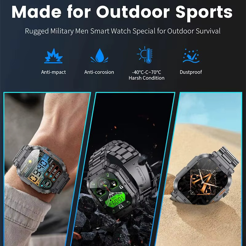 LIGE Smartwatch, Edelstahl, Schwarz, Herren - Bild 3