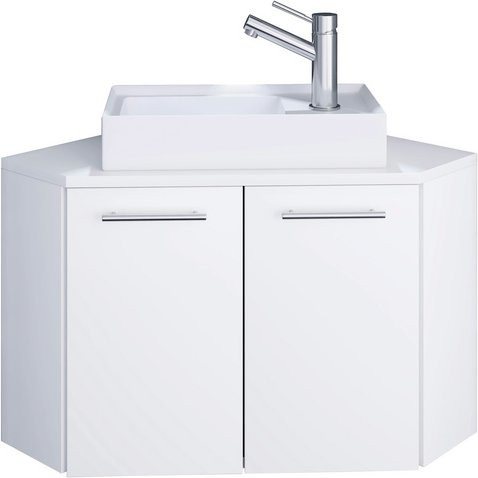 VCM Badmöbel-Set Vilosa, 2-teilig mit Waschbeckenunterschrank und Waschbecken, Weiss - Bild 1