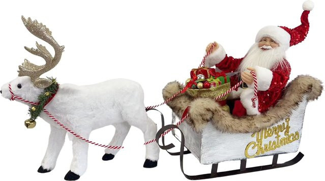 SHX Animierter Rentierschlitten mit Weihnachtsmann für die Weihnachtszeit - Bild 1