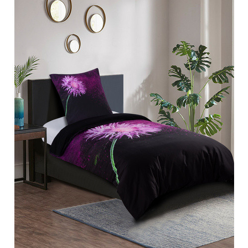 Sanilo Bettwäsche 2-teilig Purple Dust aus Baumwolle, Farbe: Schwarz/Purple, B/H: 135 x 200 cm, Kissen: 80 x 80 cm - Bild 4