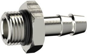 Riegler Einschraubschlauchtülle mit O-Ring aus Messing in Silber, G 1/8, für Schlauch LW 9 - Bild 1