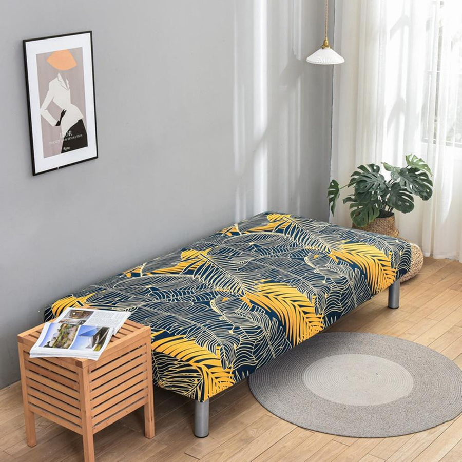 Yiran Furniture Elastischer Sofaüberwurf mit floralem Blätterdruck, Waschbar, B/T/H: 120 x 150 cm - Bild 2