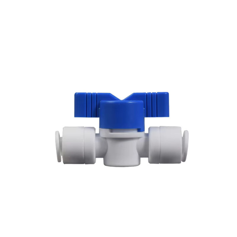 Inline-Abschaltkugelhahn aus Kunststoff mit 1/4 Zoll Schnellkupplungsanschluss für Wasserreiniger und RODI-Systeme, Weiß Matt - Bild 3
