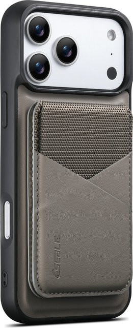 Eseble 2-in-1 Magnetische Leder-Handyhülle mit abnehmbarer Brieftasche und Kartenfach für iPhone 17/16 Pro Max/15/14/13 in Grau - Bild 1