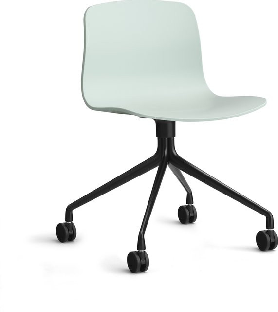 HAY About A Chair AAC 14 Drehstuhl in Grün mit Rollen und mattem Finish - Bild 1