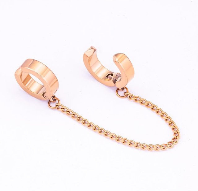 YULIN Clip-on Fake Ohrringe, Edelstahl, beige, Unisex - Bild 1