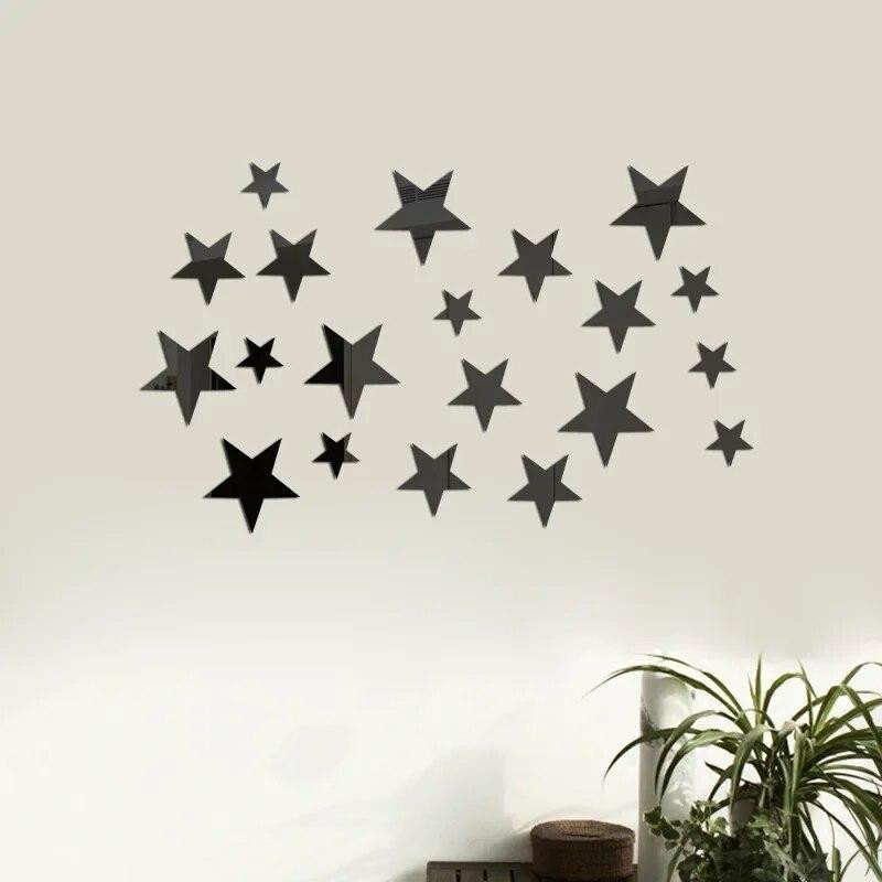 YEJET-Home 20 Stück Stern-Wandaufkleber aus Acryl in Gold für Kinderzimmer und Wohnzimmer - Bild 2