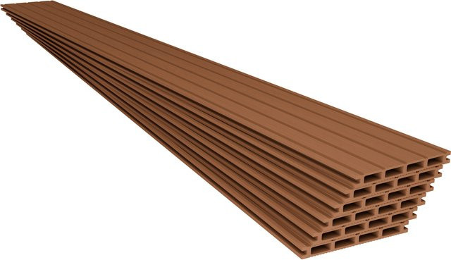 Juskys WPC Terrassendielen in Teak mit Clipsystem und Unterkonstruktion, 4 m² - Bild 1