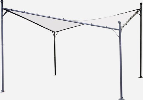 SIENA GARDEN Pavillon aus Stahl und Polyester in Anthrazit und Weiß, Breite: 400 cm - Bild 1