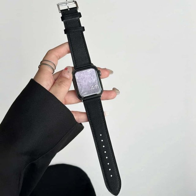 JBAILI Uhrenarmband Leder, Schwarz, Unisex - Bild 1