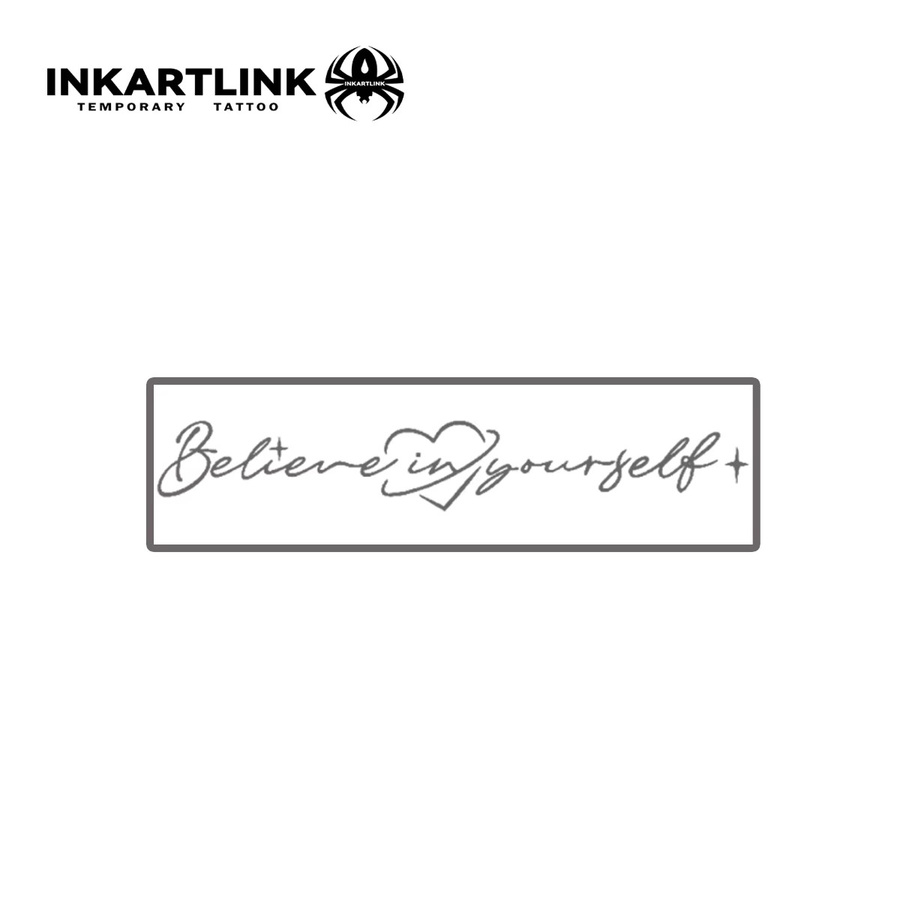 INKARTLINK Tattoo-Sticks Glaube an sich selbst, Handgeschriebene Schriftart - Bild 3