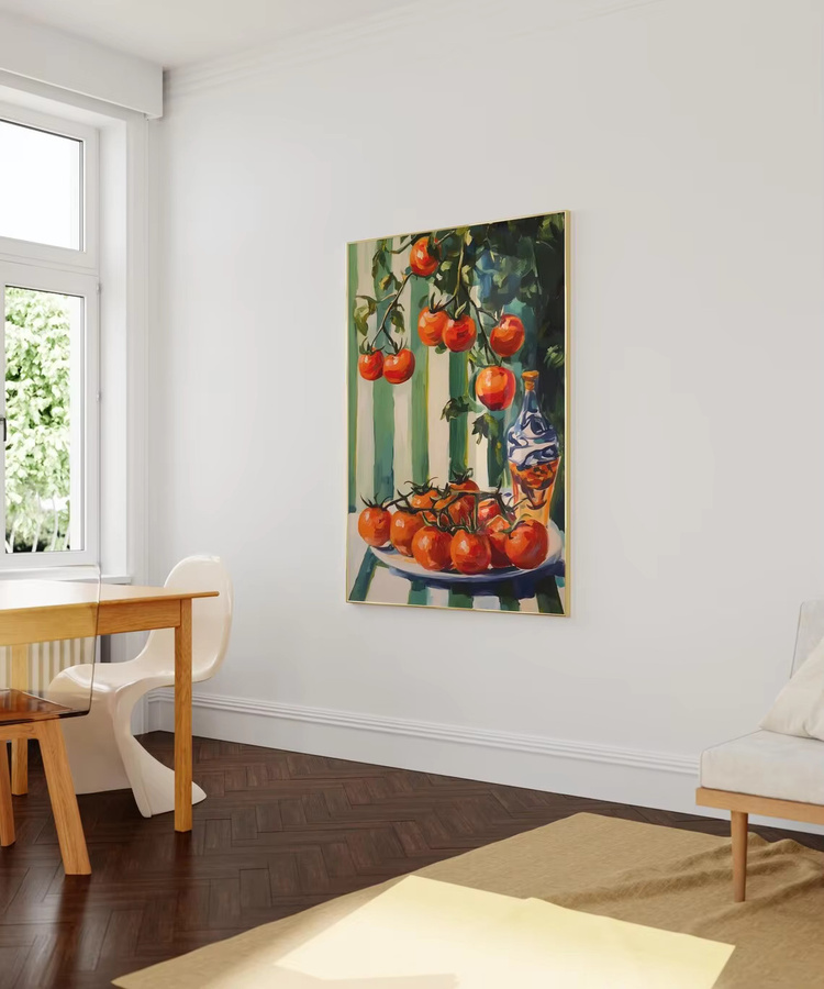 Impressionistischer Wandkunst-Druck Sonnenverwöhnte Tomatenernte von The Rich Red Tomatoes Co. in Rot und Multicolour - Bild 4