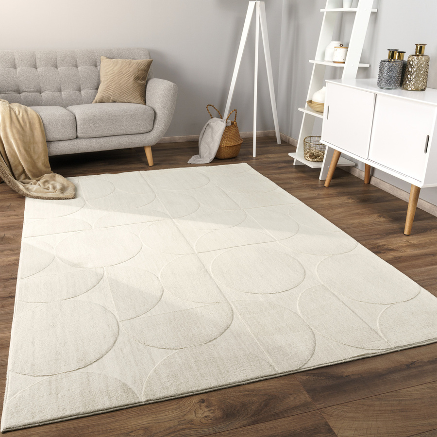 Fellteppich Lelystar in Creme mit High-Low-Effekt, rutschfest und unterfahrbare Fußbodenheizung, B/T: 200 x 280 cm - Bild 2