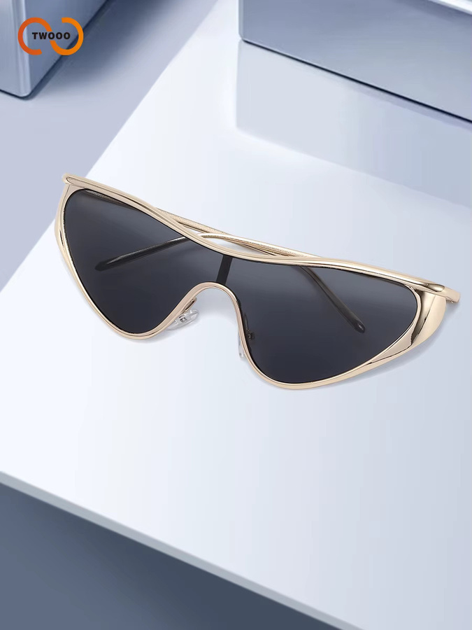 TWOOO Cat-Eye Sonnenbrille, Vollrand, Metall, Damen - Bild 3