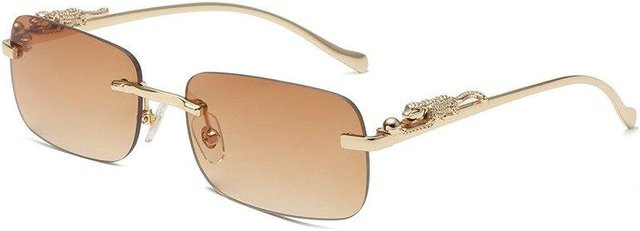 Starwish Sonnenbrille, randlos, rechteckig, Metall, brown, Unisex - Bild 1