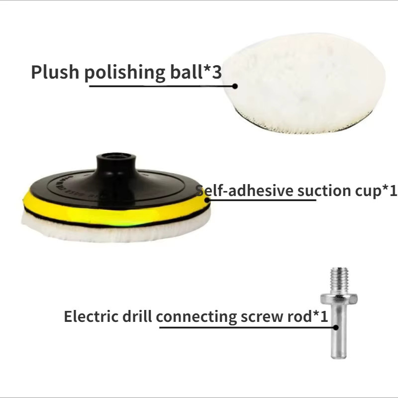SLADE Polierpads Set aus weicher Wolle für Auto-Detailing und Wachsen, 5 Stück, Weiß, 3 Zoll und 5 Zoll - Bild 2