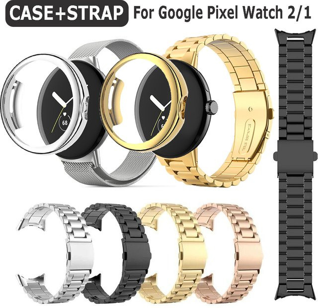 jansin Gehäuse und Edelstahlarmband für Google Pixel Watch, Silber - Bild 1