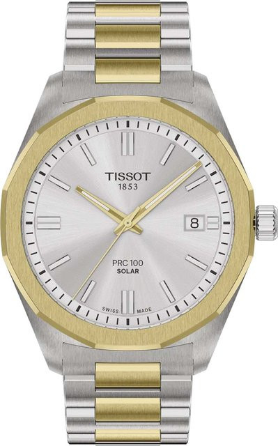 Tissot Herrenuhr Solar, Edelstahl, 39 mm, Silber, 10 ATM - Bild 1