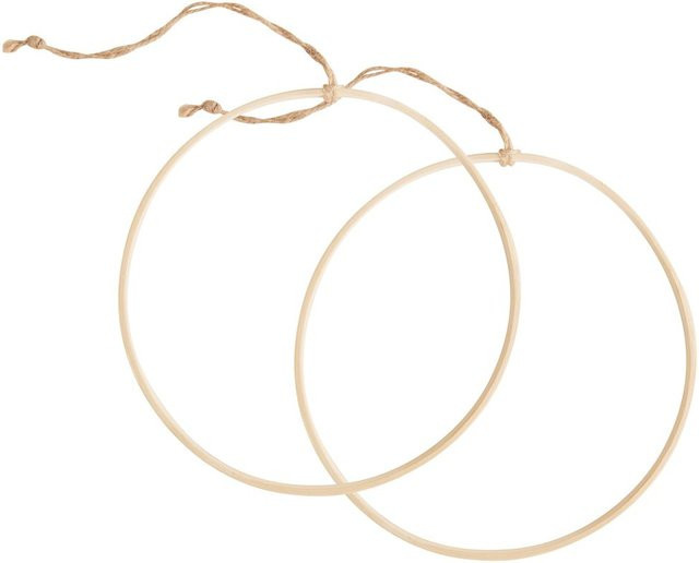 VBS Holzring aus Bambus mit beige Sisal-Aufhängeband, 2 Stück, Durchmesser: 20 cm - Bild 1