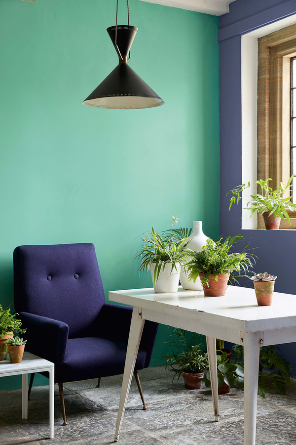 Little Greene Absolute Matt Emulsion Wandfarbe Green Verditer 92 in Türkis, 1 l - Bild 1