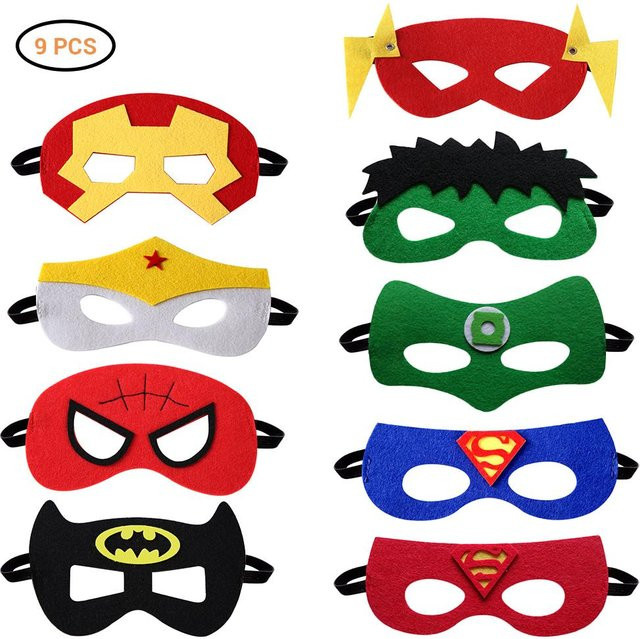 CosyHome Superhelden Filzmasken Bunt / Mehrfarbig 9-teiliges Set - Bild 1
