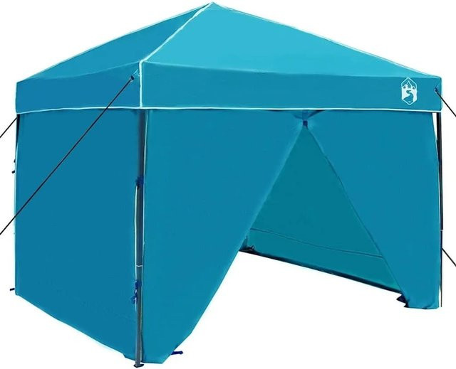 vidaXL Pavillon-Zelt Blau aus Stoff B/T/H: 243 x 243 x 251 cm - Bild 1