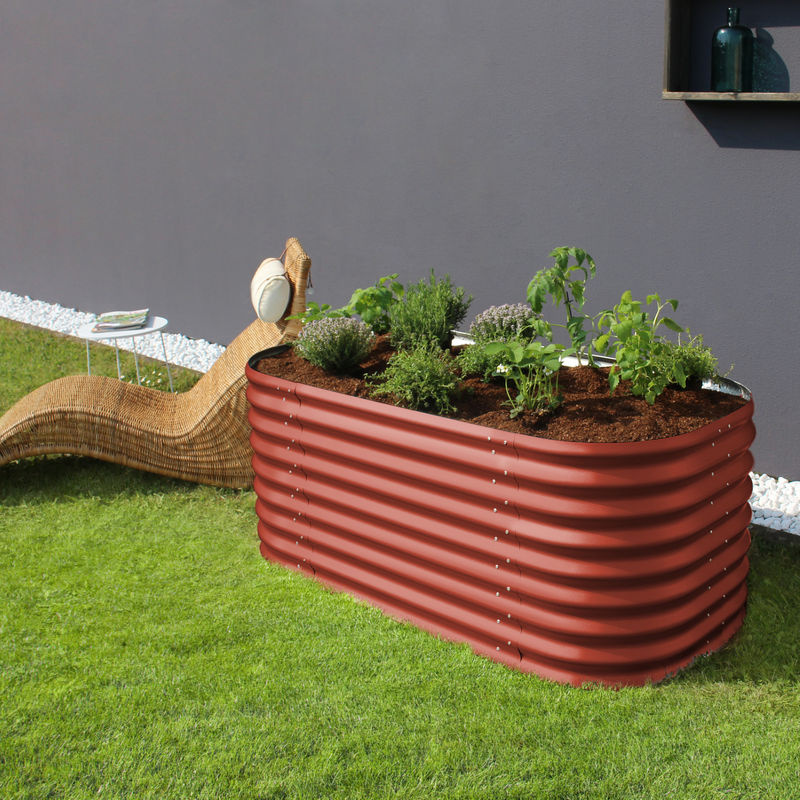 Vitavia Hochbeet Terra Basic aus Zincalume in Rot, B/H/T: 82,0 x 63,0 x 16,5 cm - Bild 2