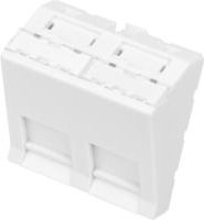 Digitus Frontplatte 2Port abgewinkelt für Rahmen DN-93802-5-SH Blende in Weiß Transparent - Bild 1