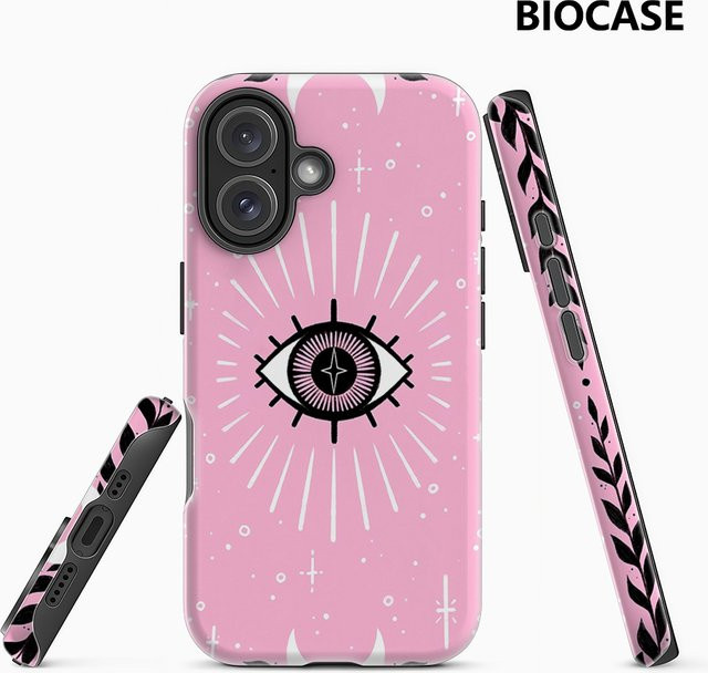 Mystic Eye Handyhülle für iPhone 17 16 15 14 13 12 11 Pro Max Plus mit doppelschichtiger Rückseite in Pink - Bild 1