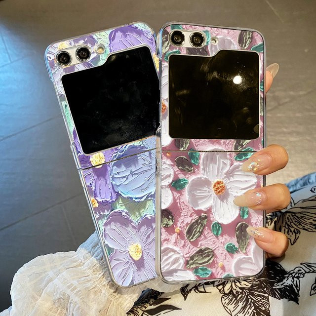 Transparente Handyhülle mit Blumenmuster für Samsung Galaxy Z Flip 7 6 5 4 3 5G - Bild 1