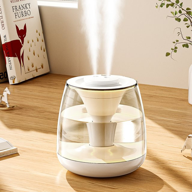 TENGKESi Aroma-Diffusor und Luftbefeuchter mit 3L Kapazität, Desktop-Doppelspray für ätherische Öle, Weiß oder Grün - Bild 1