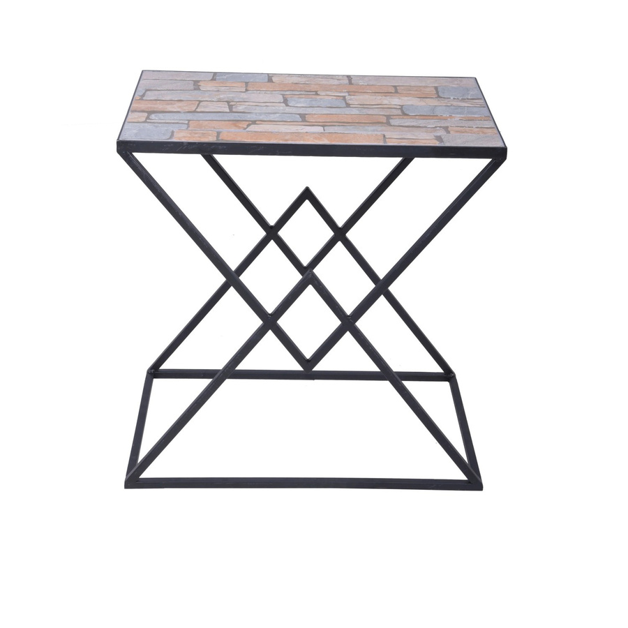 DELUKE Beistelltisch EBBA 2er Set aus Stahl in Schwarz, moderner Couchtisch und Sofatisch, B/T/H: 56,5 x 36 x 55 cm - Bild 2