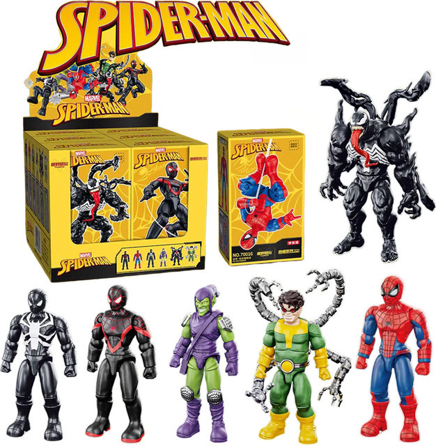 BLOKEES Marvel Spider-Man Miles Morales, Venom, Doktor Octopus, Green Goblin, Figurine, Set / Bundle - Bild 1