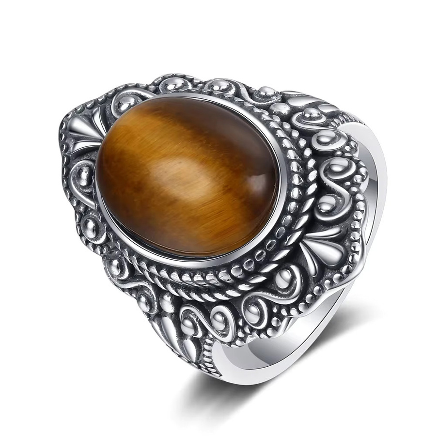 NASIA N STYLE Ring, Tigerauge, 925 Silber, Damen, Vintage - Bild 3