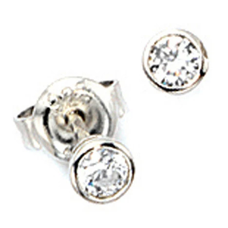 Colfem Ohrstecker 925 Silber, Zirkonia, rund, Unisex - Bild 1