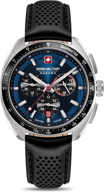 Swiss Military Hanowa Chronograph, Edelstahl, Leder, 41 mm, Herren - Bild 1