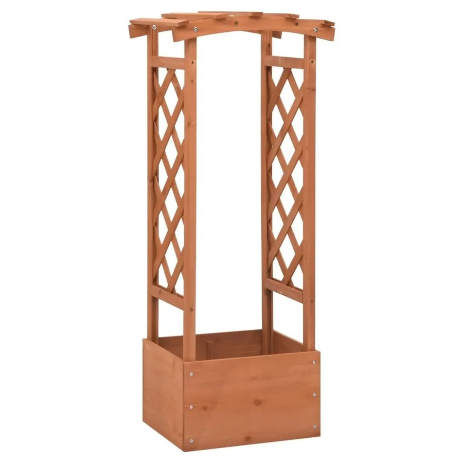 vidaXL Pflanzkasten mit Spalier aus Tannenholz in Braun, B/T/H: 49 x 39 x 117 cm - Bild 2