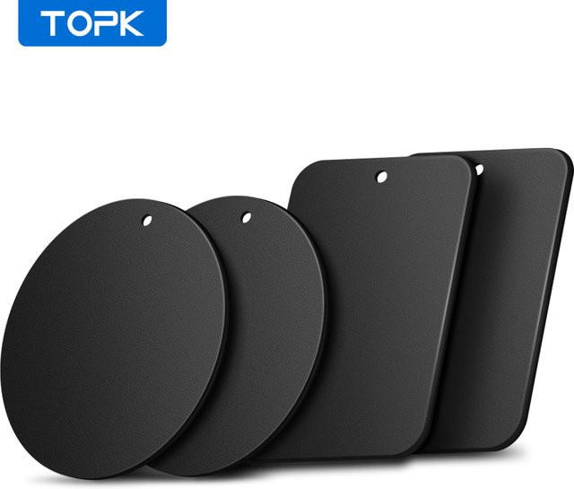 TOPK Universal-Metallplatte für magnetische Kfz-Telefonhalterungen, 4er-Pack, Schwarz - Bild 1