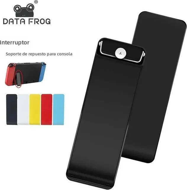 DATA FROG Ersatzhalterung für Nintendo Switch: Konsolen-Rückschale mit Ständer in Schwarz und Gold - Bild 1